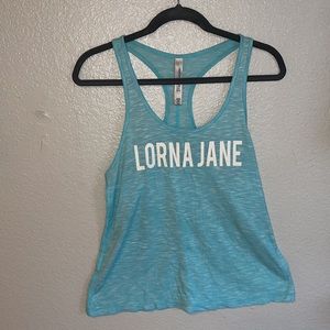 Lorna Jane teal cotton flowy tank
